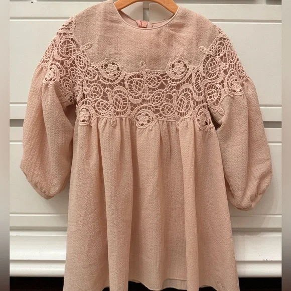 Chloe couture dress with guipure embroidery